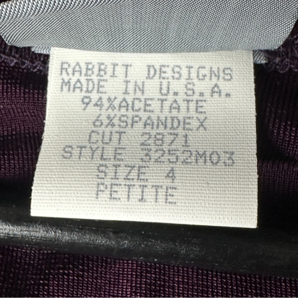 Vintage Rabbit Rabbit Rabbit 2 Piece Set Purple Maroon Cardigan & Tank Top Y2K - Picture 9 of 9